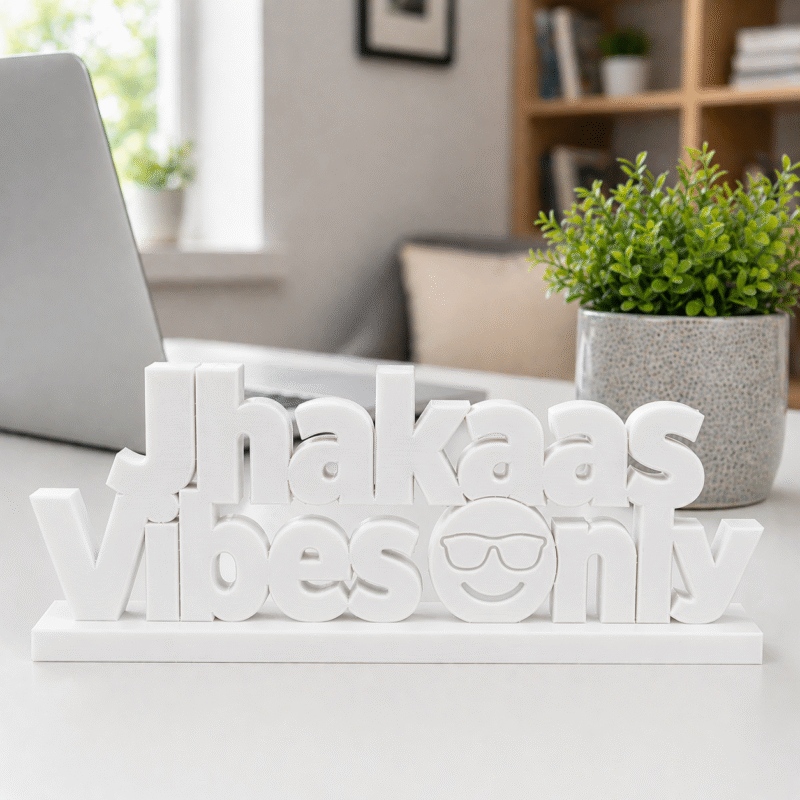 Jhakaas Vibes Only 3D Printed Desk Sign - Image 7
