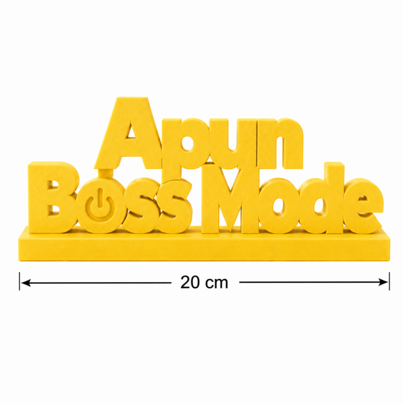 Apun Boss Mode 3D Printed Desk Sign - Image 2