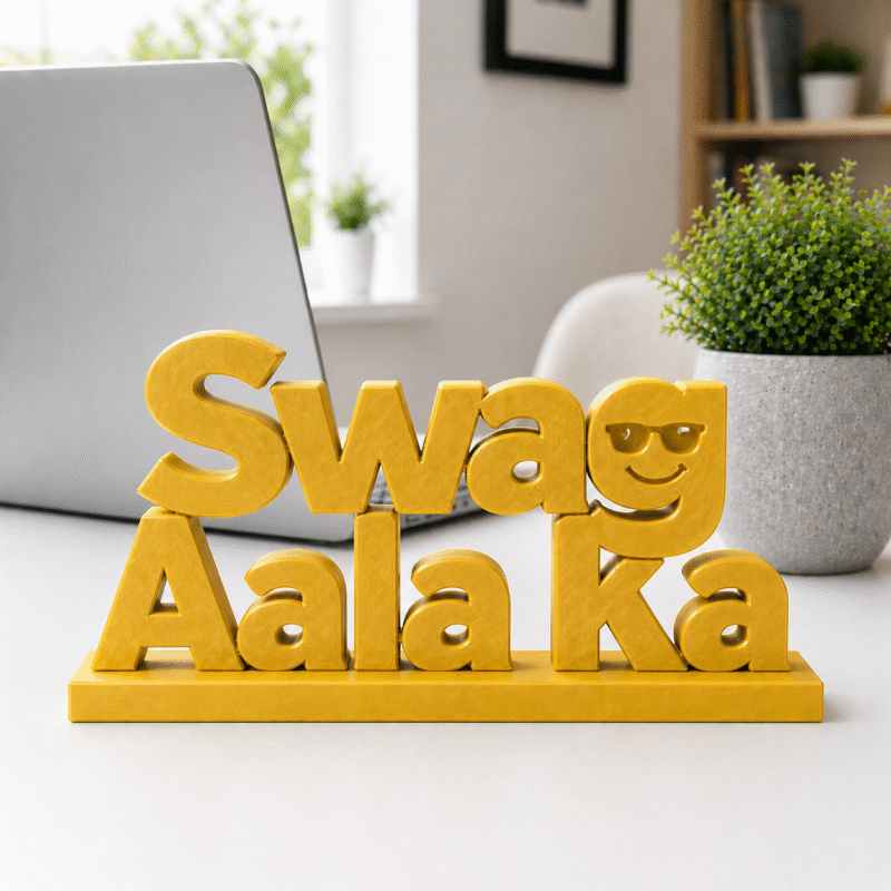 Swag Aala Ka 3D Printed Desk Sign - Image 3