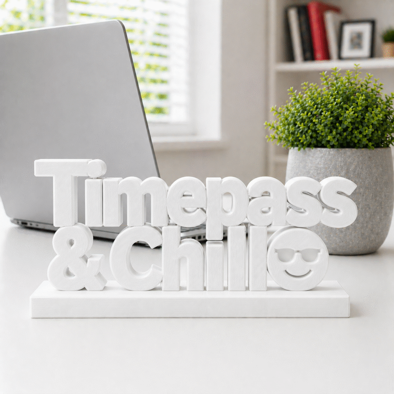 Timepass & Chill 3D Printed Desk Sign - Image 7