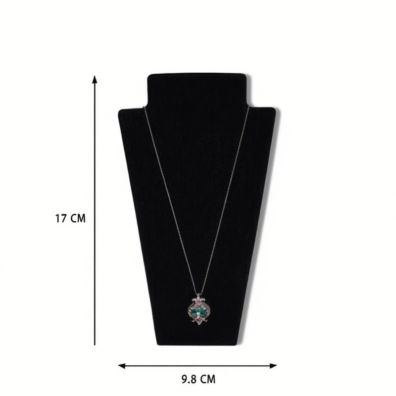 Black Necklace Display Stand Jewelry Bust Holder | Matte Finish Necklace Jewellery Stand | Pendant Chain Display Organizer | Scratch Free Jewelry Display for Shop, Showroom & Photography(Black Color) - Image 4