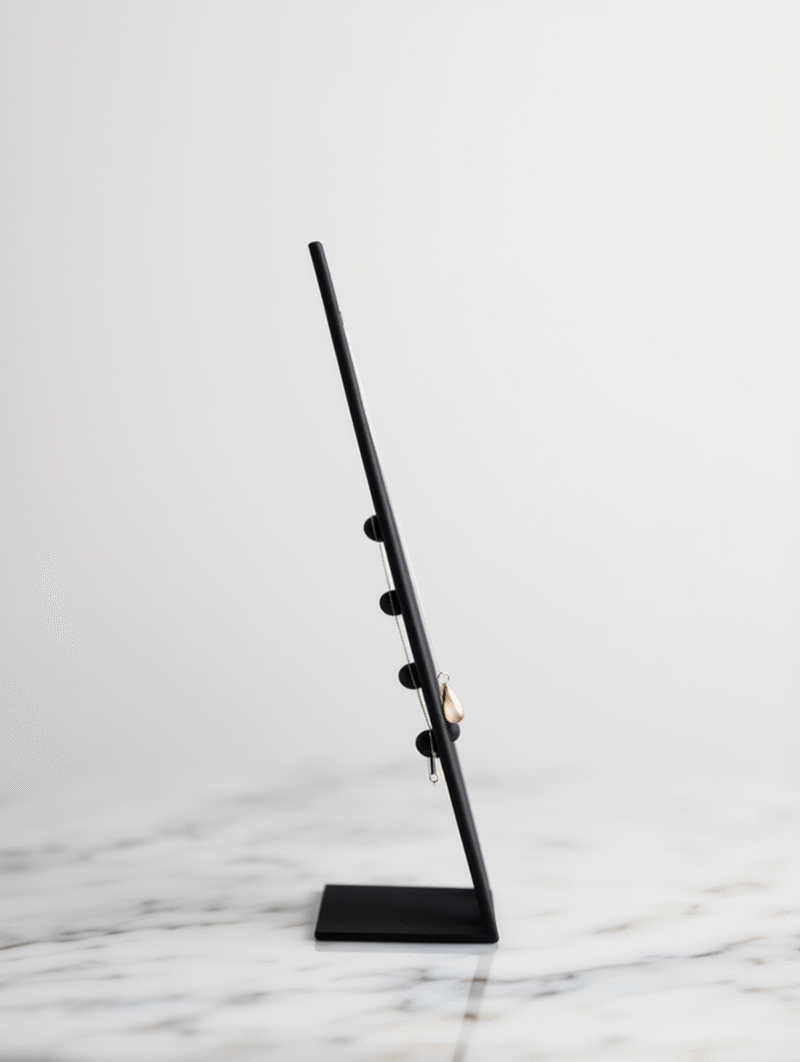 Black Necklace Display Stand Jewelry Bust Holder | Matte Finish Necklace Jewellery Stand | Pendant Chain Display Organizer | Scratch Free Jewelry Display for Shop, Showroom & Photography(Black Color) - Image 3