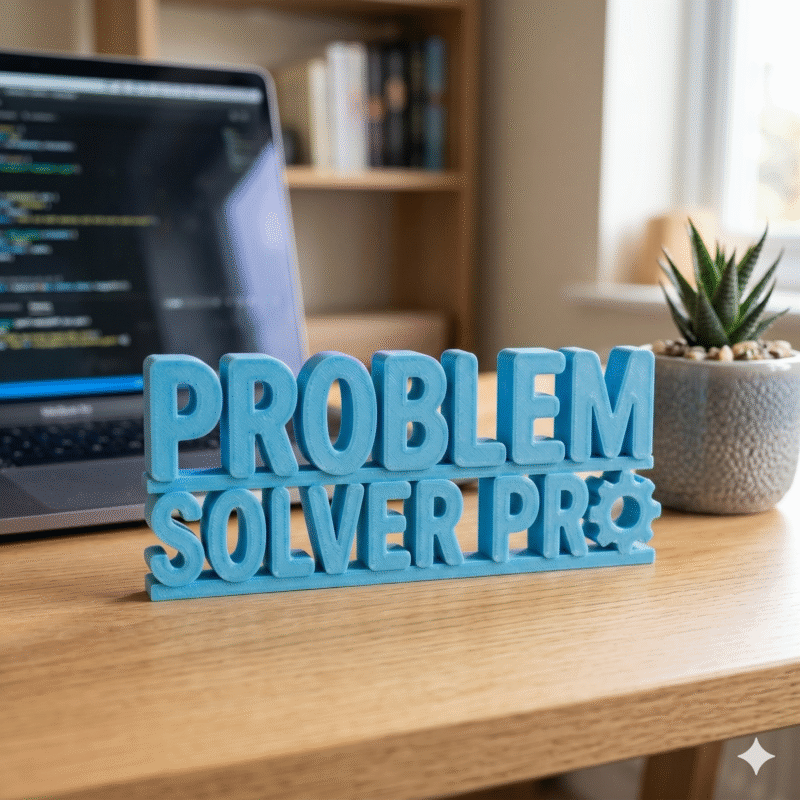 Problem Solver Pro 3D Printed Desk Sign for Developers & Office Desk Decor - Image 3