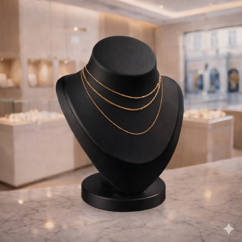 Premium Black Necklace Jewellery Stand with Round Base | 3D Printed Display Bust Holder | Durable Lightweight Plastic Organizer | Space Saving Jewelry Display for Home, Shop & Exhibition(Black Color) - Image 5