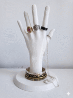 White Mannequin Hand Display Stand for Jewelry, Female Hand Ring Holder, Bracelet Necklace Display, 3D Printed Jewelry Organizer Hand for Shop Counter Dressing Table(White Color)