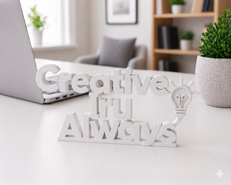 creative iru always 3d printed desk sign - Image 8