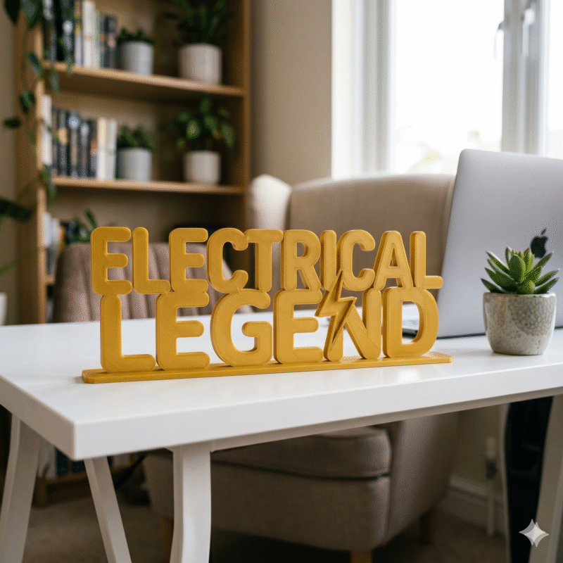 Electrical Legend 3D Printed Sign for Electricians & Engineers | Office Desk Decor Gift - Image 3