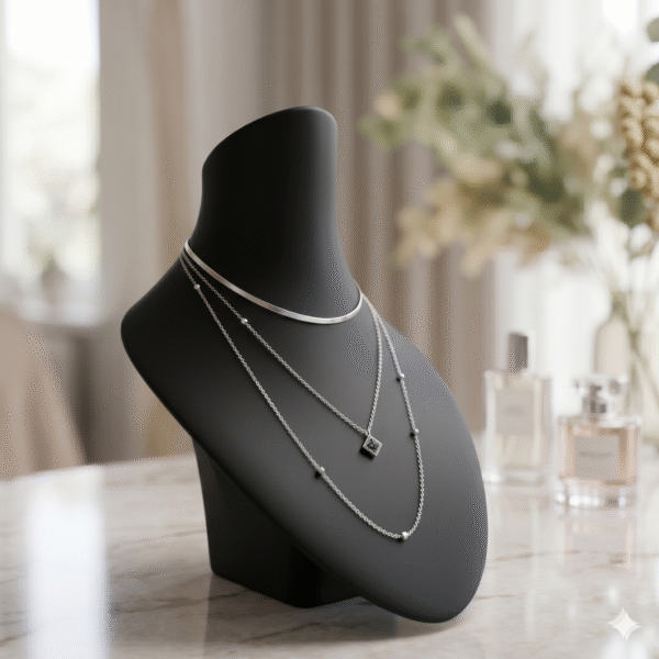 Necklace Display Bust Stand Matte Black | 3D Printed Jewelry Organizer for Chains & Pendants | Elegant Display Holder for Shop, Home & Dressing Table