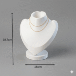 3D Printed Necklace Display Stand - Matte Finish Jewelry Mannequin Bust for Necklaces, Chains, and Pendants - Minimalist Elegant Display Holder for Home & Retail(White Color) - Image 3