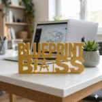 Blueprint Boss 3D Printed Desk Sign for Architects Engineers Office Decor Gift