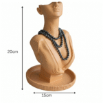 Loop Mannequin Necklace Display Bust| Mangalsutra & Chain Jewelry Holder | Face Design Jewelry Stand for Shop, Showroom, Exhibition & Photography(Skin Color) - Image 3