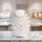 Premium Leaf Necklace Holder Stand for Women – Modern 3D Printed Jewelry Organizer for Dressing Table, Home Decor & Shop Exhibition – Lightweight, Durable & Space-Saving Design (Matte White) - Image 4