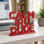 Calm Iru Dude 3D Printed Desk Sign - Image 4