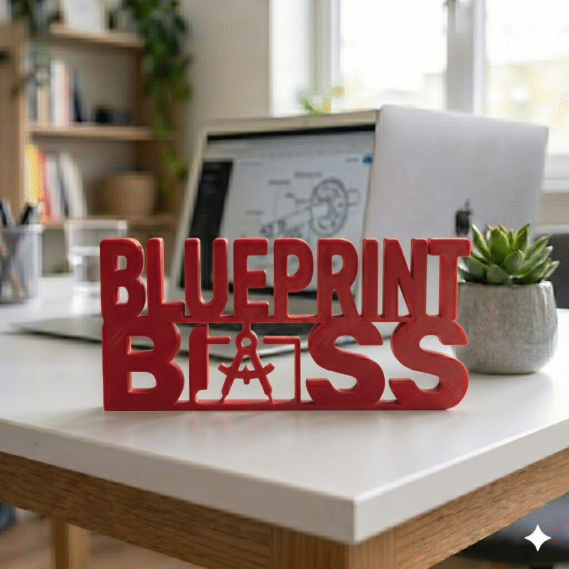 Blueprint Boss 3D Printed Desk Sign for Architects Engineers Office Decor Gift - Image 7