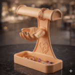 Jewellery Stand with Hand and Storage Box (Skin) | Mannequin Hand Finger Jewelry Display Holder for Necklace, Rings, Bracelet & Earrings | Display Stand for Shop, Photography & Home(Skin Color) - Image 2