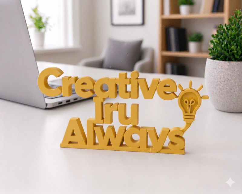 creative iru always 3d printed desk sign - Image 7
