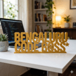 Bengaluru Code Boss 3D Printed Desk Sign for Office, Developer Desk Decor Gift