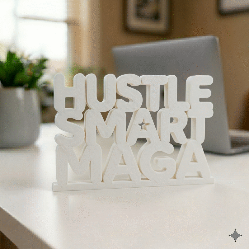 Hustle Smart Maga 3D Printed Desk Sign - Image 7