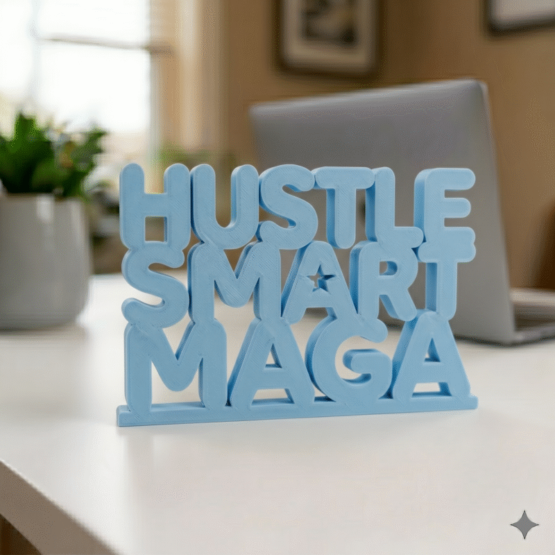 Hustle Smart Maga 3D Printed Desk Sign - Image 6