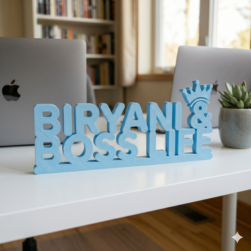 Biryani & Boss Life 3D Printed Desk Sign - Image 6