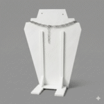 Premium White Necklace Jewellery Stand Angular Design | 3D Printed Display Bust Holder | Lightweight Durable Plastic Organizer | Space Saving Jewelry Display for Home, Shop & Exhibition(White Color) - Image 2