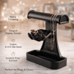 Jewellery Stand with Hand and Storage Box  | Mannequin Hand Finger Jewelry Display Holder for Necklace, Rings, Bracelet & Earrings | Display Stand for Shop, Photography & Home(Black Color) - Image 2