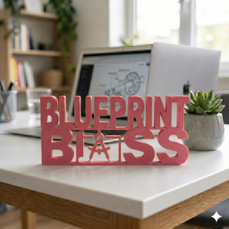 Blueprint Boss 3D Printed Desk Sign for Architects Engineers Office Decor Gift - Image 6