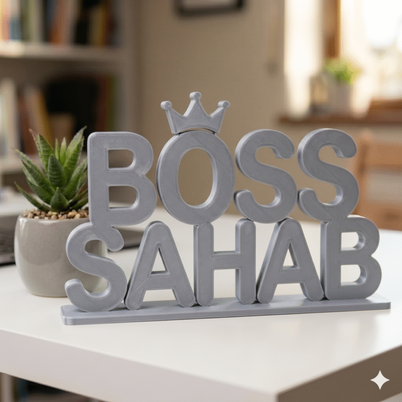 Boss Sahab 3D Printed Desk Sign for Office Desk & Boss Cabin Decor - Image 8