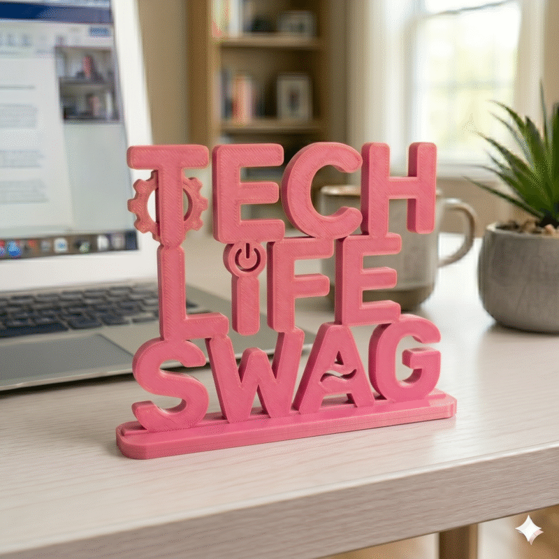 Tech Life Swag 3D Printed Desk Sign - Image 3