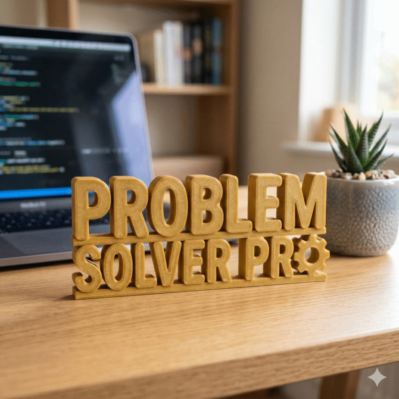 Problem Solver Pro 3D Printed Desk Sign for Developers & Office Desk Decor - Image 2