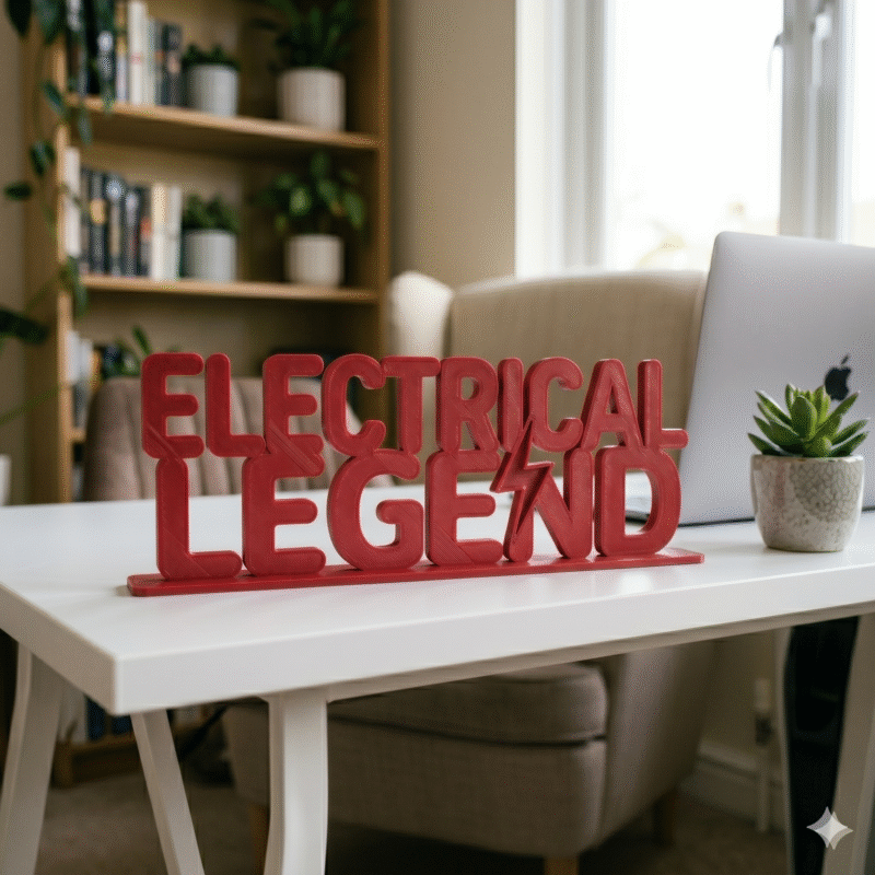 Electrical Legend 3D Printed Sign for Electricians & Engineers | Office Desk Decor Gift - Image 5