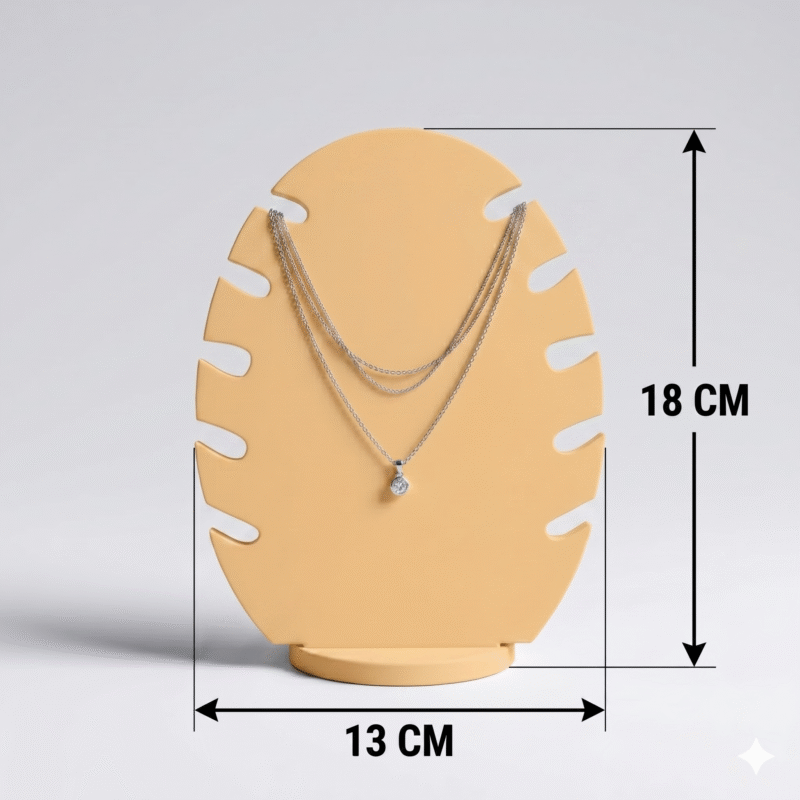 Premium Leaf Necklace Holder Stand for Women – Modern 3D Printed Jewelry Organizer for Dressing Table, Home Decor & Shop Exhibition – Lightweight, Durable & Space-Saving Design (Matte Skin) - Image 2