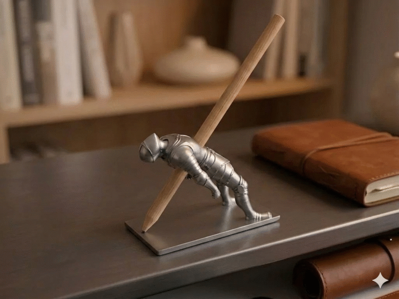 Dead Knight Pen Holder Medieval Desk Organizer | 3D Printed Premium Pen Stand | Unique Table Decor | Office & Study Desk Accessory | Gift for Students, Gamers & Home Decor Lovers - Image 2