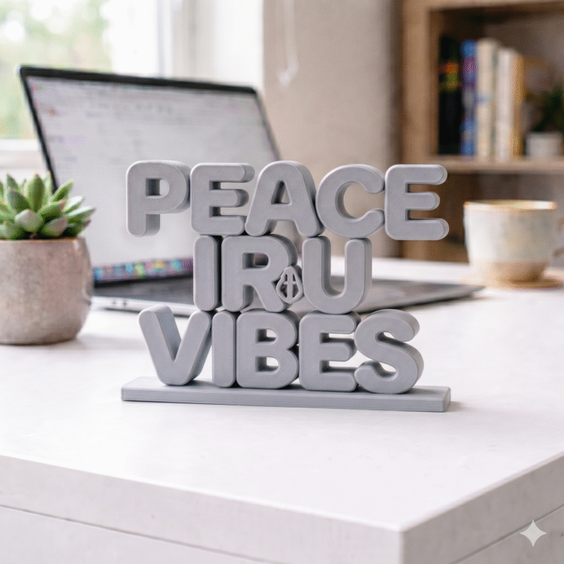 Peace Iru Vibes Desk Sign - Image 5