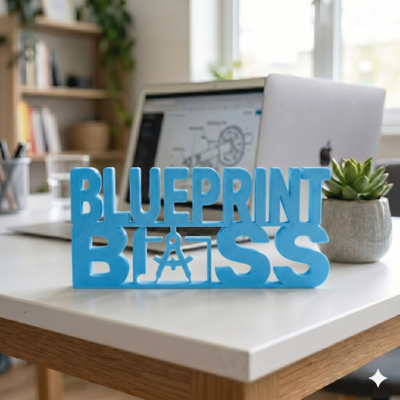 Blueprint Boss 3D Printed Desk Sign for Architects Engineers Office Decor Gift - Image 3