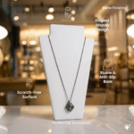 White Necklace Display Stand Jewelry Bust | Matte Finish Necklace Holder | Pendant Chain Display Stand | Jewelry Display Mannequin for Shop, Photography & Home(White Color) - Image 4