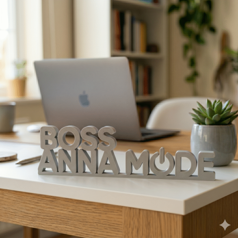 Personalized Boss Anna Mode 3D Printed Desk Sign - Image 5