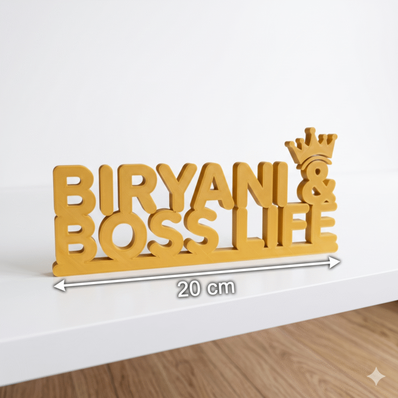 Biryani & Boss Life 3D Printed Desk Sign - Image 2