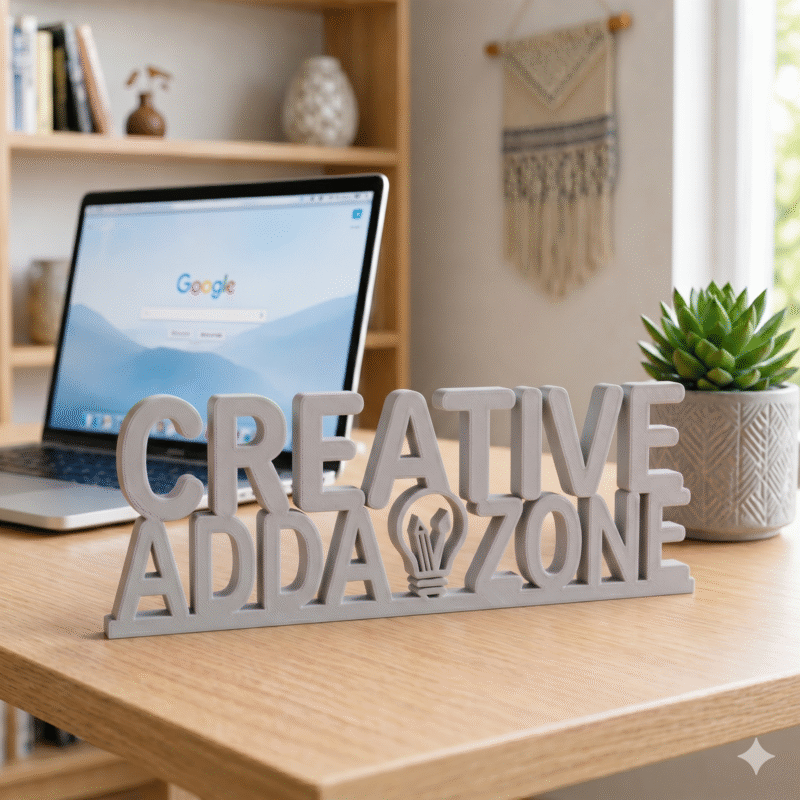 Creative Adda Zone Custom 3D Printed Desk Sign - Image 6