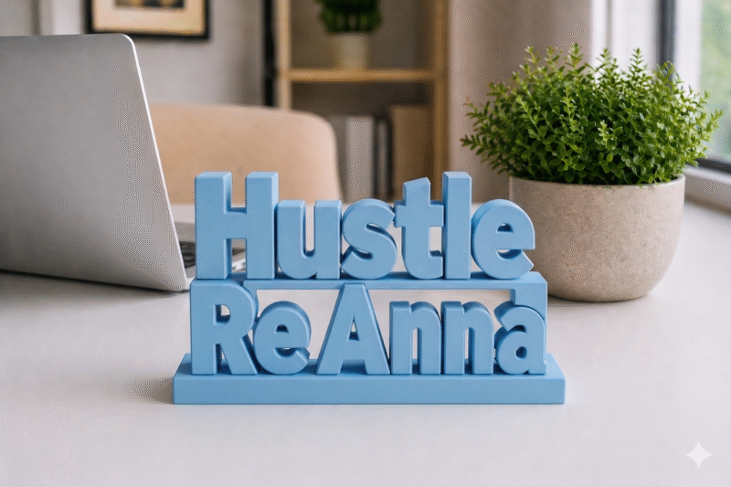 Hustle Re Anna 3D Printed Desk Sign - Image 6
