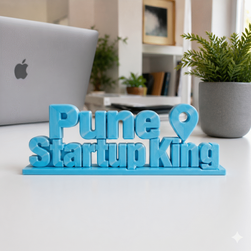 Pune Startup King 3D Printed Desk Sign | Office Decor for Startups & Entrepreneurs - Image 2