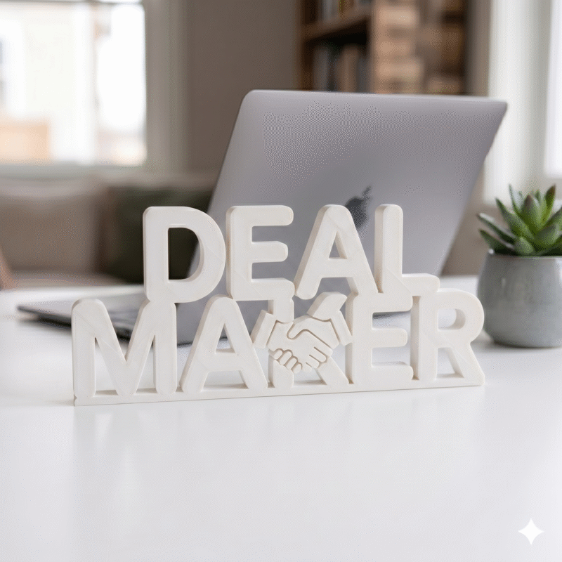 Deal Maker Desk Sign 3D Printed Office Decor for Sales & Business - Image 2