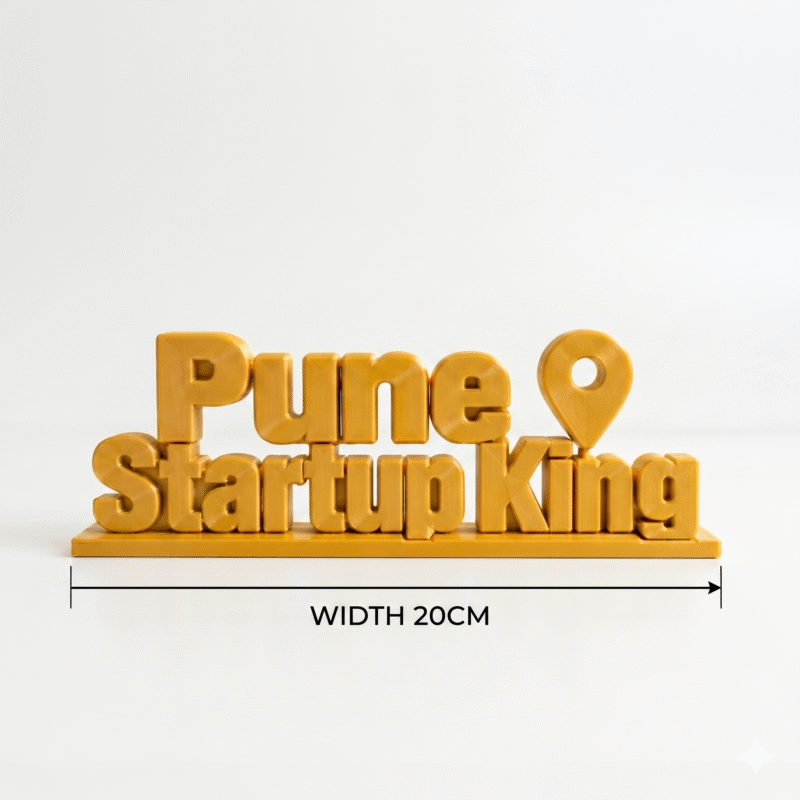 Pune Startup King 3D Printed Desk Sign | Office Decor for Startups & Entrepreneurs - Image 6