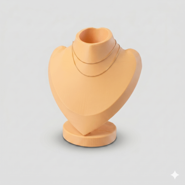 3D Printed Necklace Display Stand - Matte Finish Jewelry Mannequin Bust for Necklaces, Chains, and Pendants - Minimalist Elegant Display Holder for Home & Retail(Skin Color)