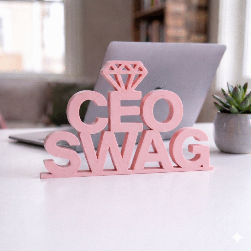 CEO Swag 3D Printed Desk Sign for Office Desk, Boss Gift, Entrepreneur Workspace Decor - Image 2