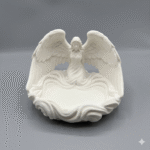 Angel Wings Jewelry Dish Organizer | Premium 3D Printed Vanity Tray | Decorative Ring & Earring Holder for Dressing Table | Lightweight Durable Jewelry Storage for Home Decor & Gift(White Color) - Image 2
