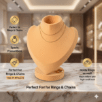 3D Printed Necklace Display Stand - Matte Finish Jewelry Mannequin Bust for Necklaces, Chains, and Pendants - Minimalist Elegant Display Holder for Home & Retail(Skin Color) - Image 3