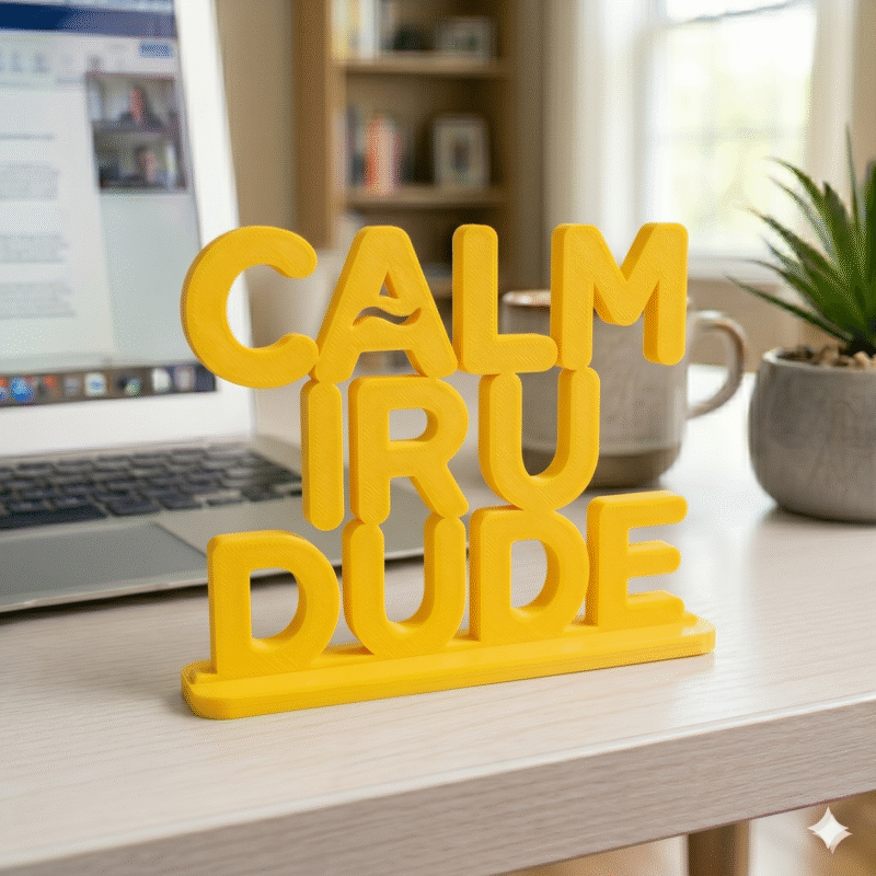 Calm Iru Dude 3D Printed Desk Sign - Image 8