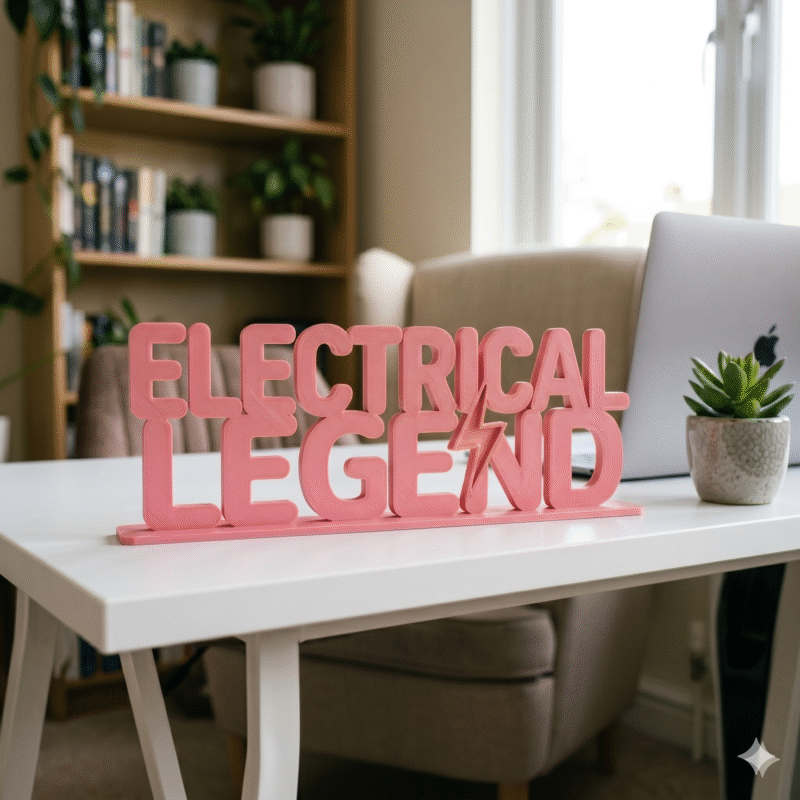 Electrical Legend 3D Printed Sign for Electricians & Engineers | Office Desk Decor Gift - Image 4