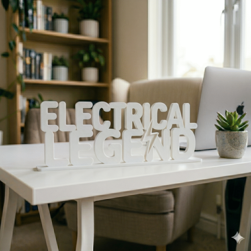 Electrical Legend 3D Printed Sign for Electricians & Engineers | Office Desk Decor Gift - Image 8